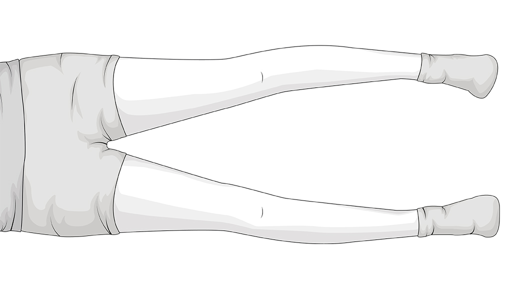 Illustarion : deux jambes écartées d'une personne allongée.